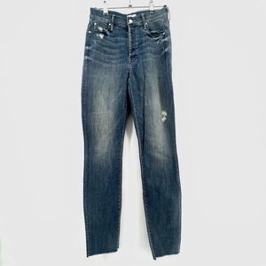 MOTHER The Stunner Ankle Fray Jeans Graffiti Girl Wash Size 25 Best Seller $200+